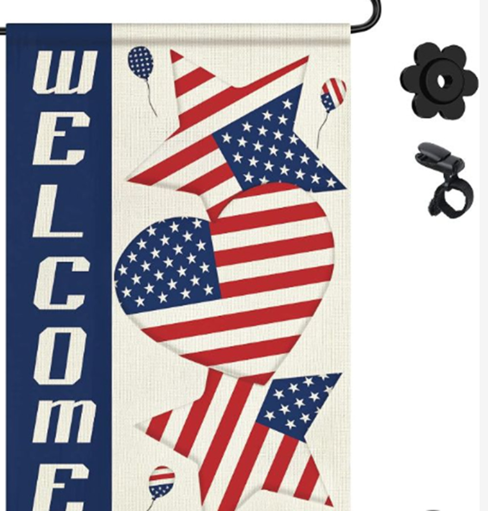 Patriotic American Flag Garden Flag Welcome Stars Stripes Red White Blue USA
